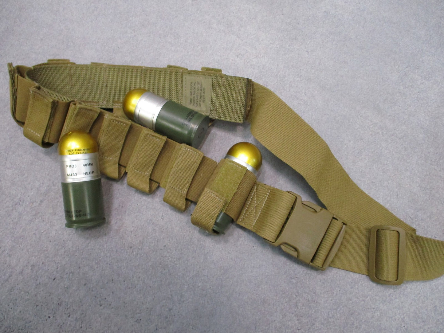 TACTICAL TAILOR 40mm BELT 12 ROUND 203 BANDOLEER COYOTE BROWN USMC ISSUE GMR 320