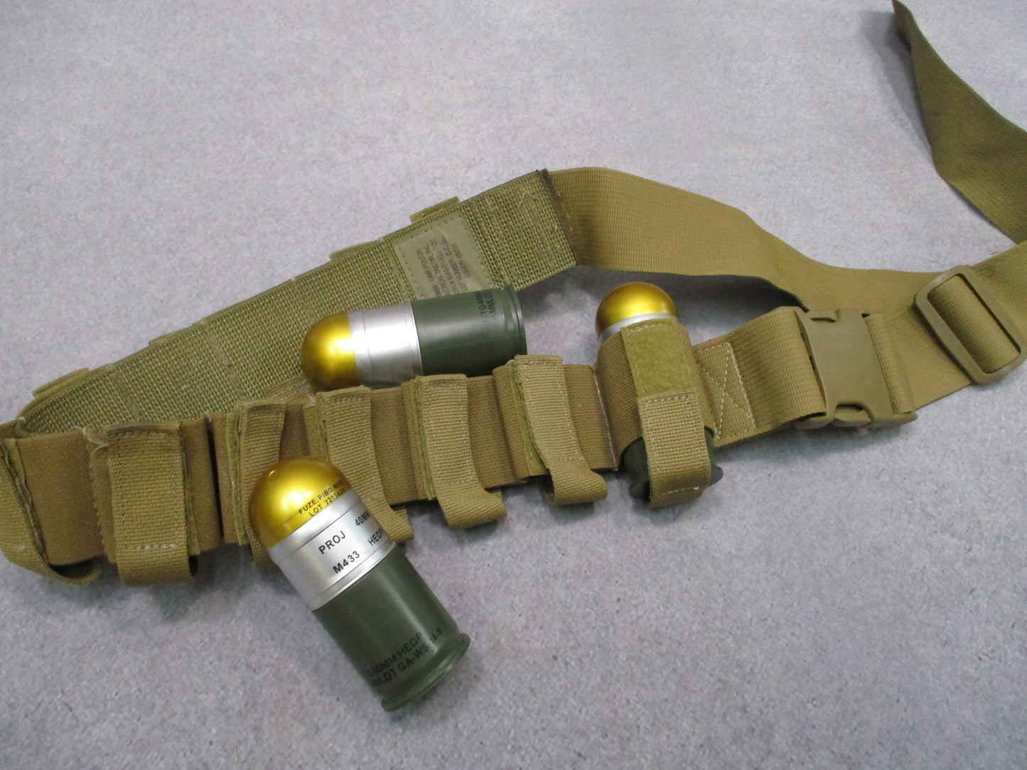TACTICAL TAILOR 40mm BELT 12 ROUND 203 BANDOLEER COYOTE BROWN USMC ISSUE GMR 320