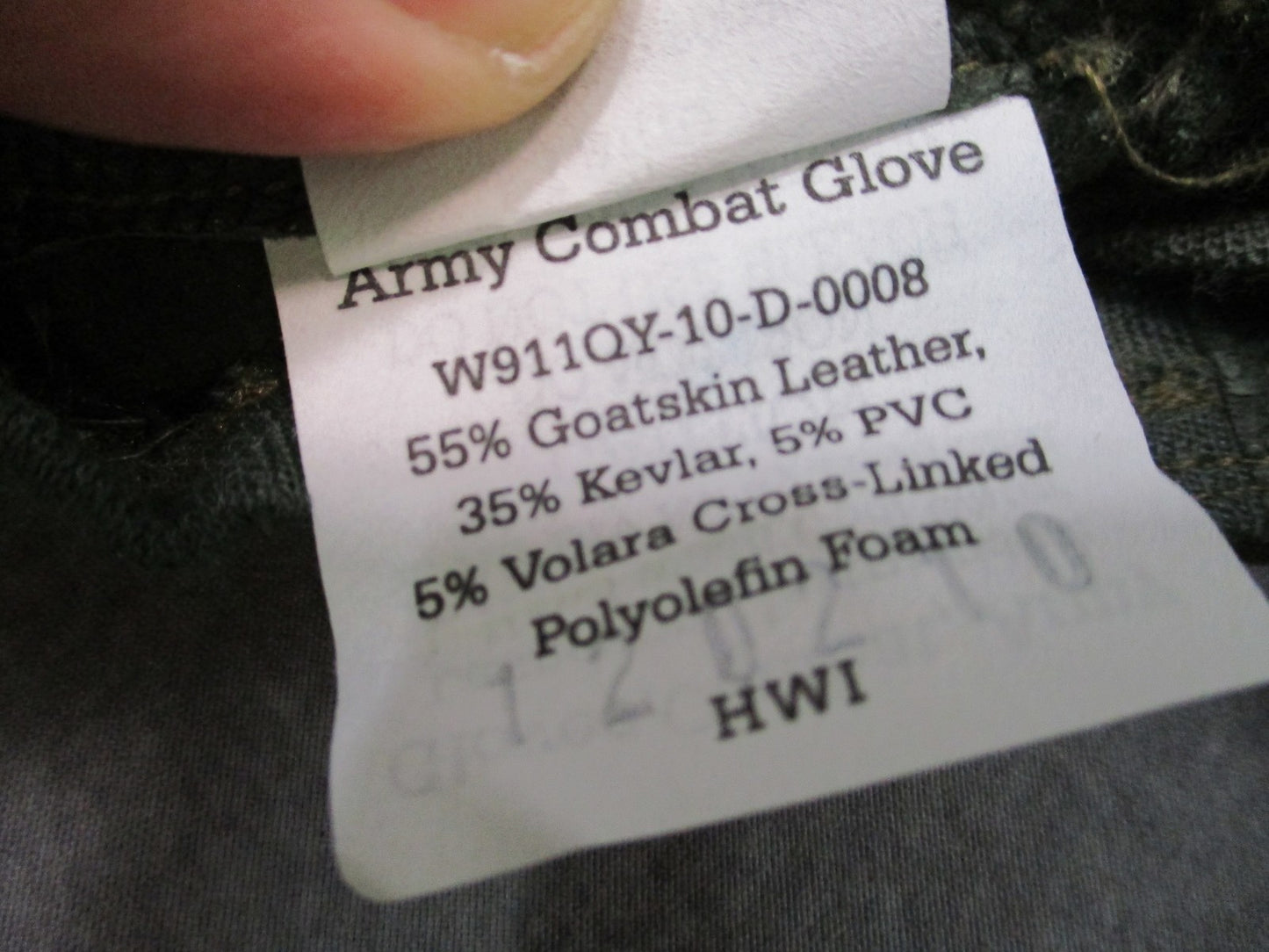 HWI Army Combat Gloves HCG-0014 Large Goatskin Leather Military Tactical