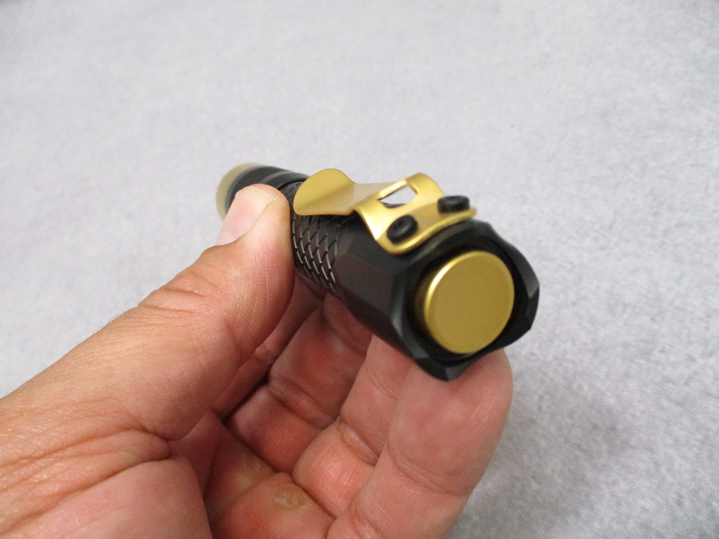 MecArmy PS14 Titanium EDC Flashlight Black Gold 1200 Lumens Rechargeable EDC
