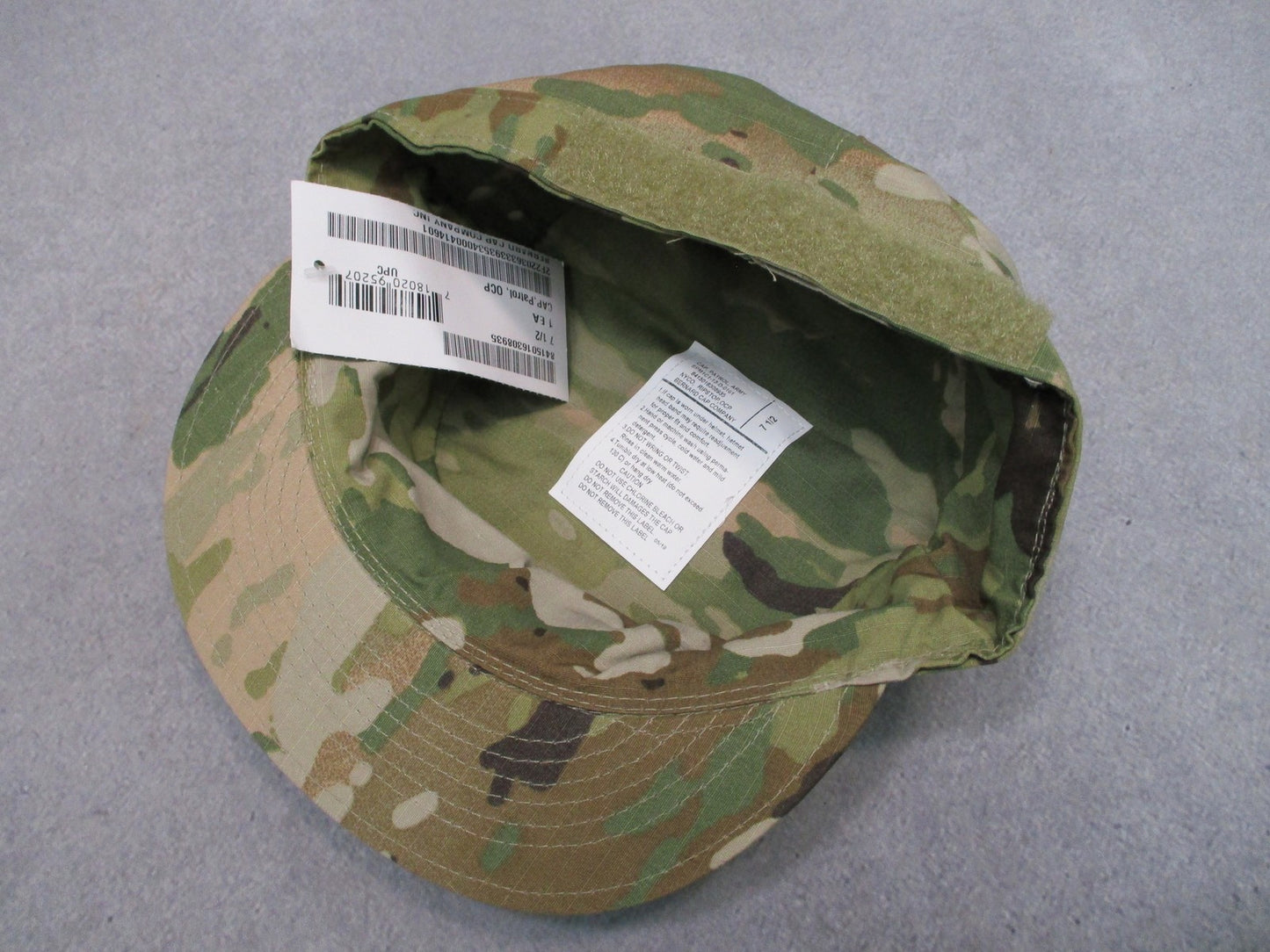 US Army Bernard Cap Company Patrol Cap OCP Camo Military Hat Size 7 1/2 New