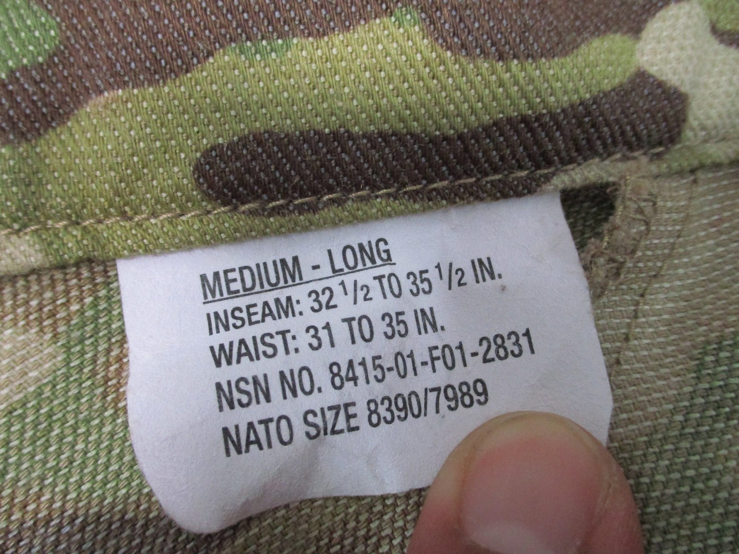 USED ARMY ADVANCED COMBAT PANTS W/ CRYE KNEE PAD SLOTS MEDIUM/LONG MULTICAM OCP
