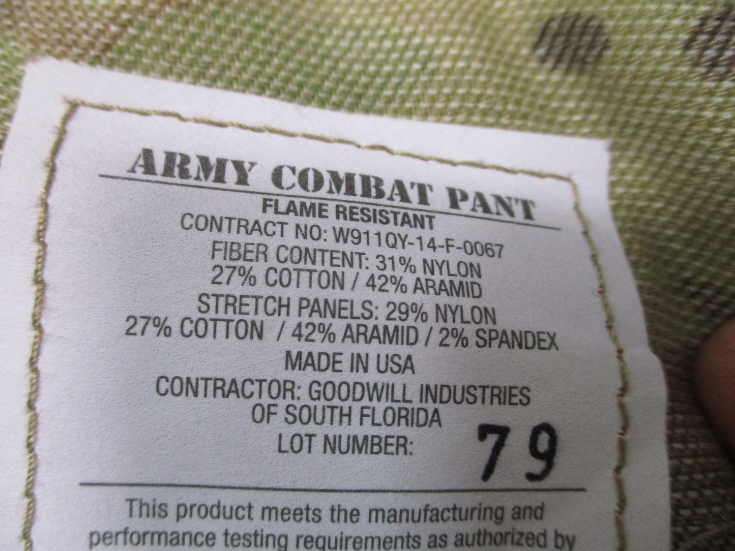 USED ARMY ADVANCED COMBAT PANTS W/ CRYE KNEE PAD SLOTS MEDIUM/LONG MULTICAM OCP