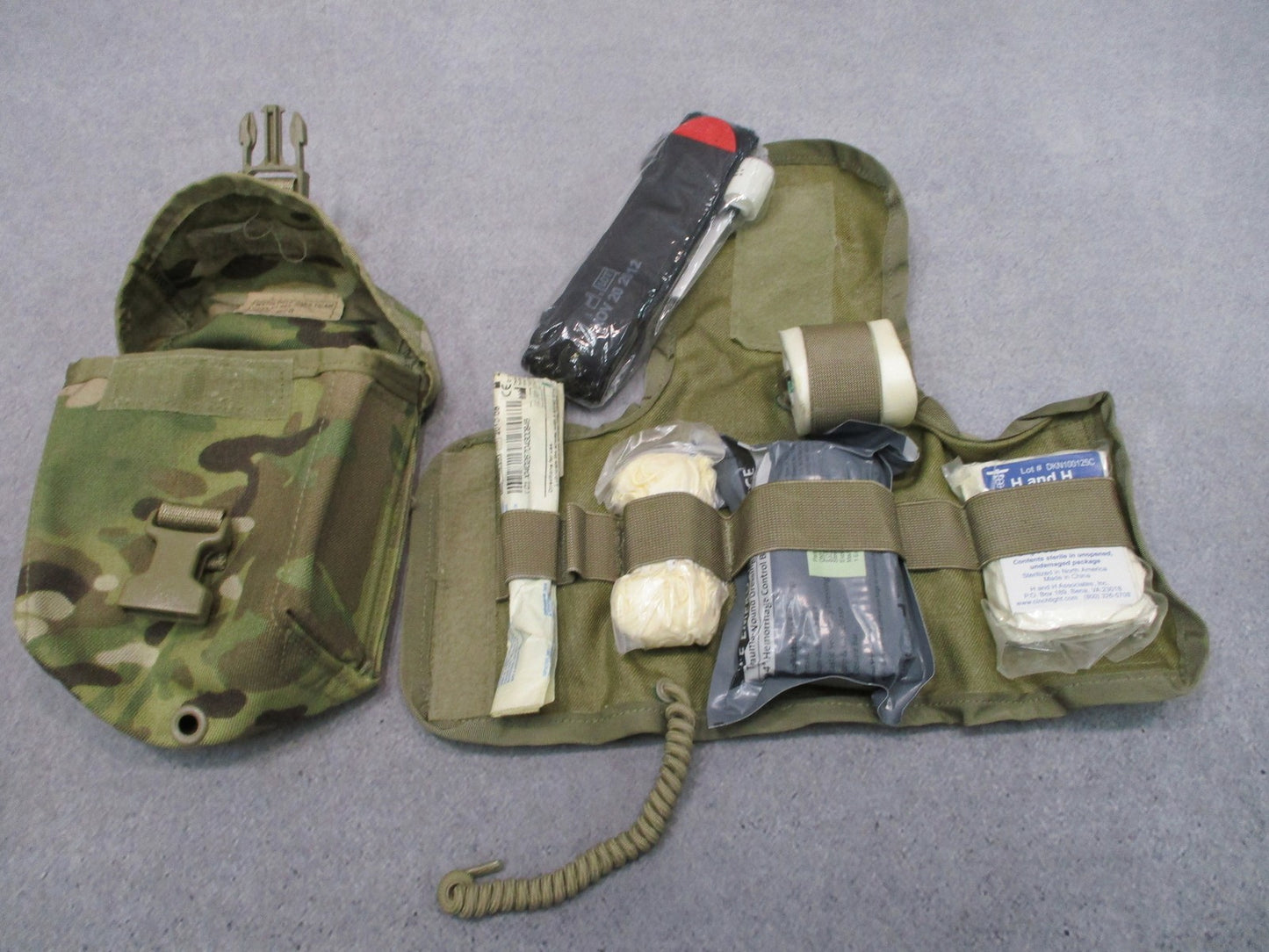 USGI Army OCP IFAK Tactical First Aid Kit MultiCam Pouch CAT Tourniquet Expired