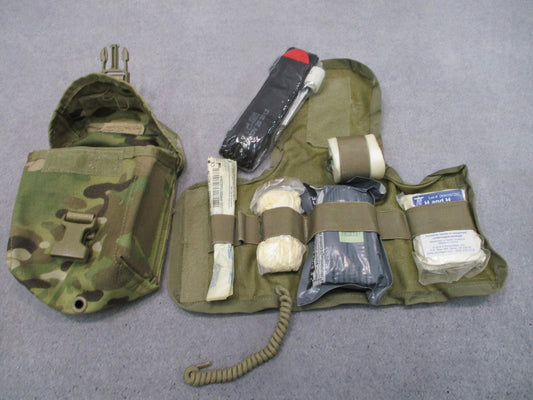 USGI Army OCP IFAK Tactical First Aid Kit MultiCam Pouch CAT Tourniquet Expired
