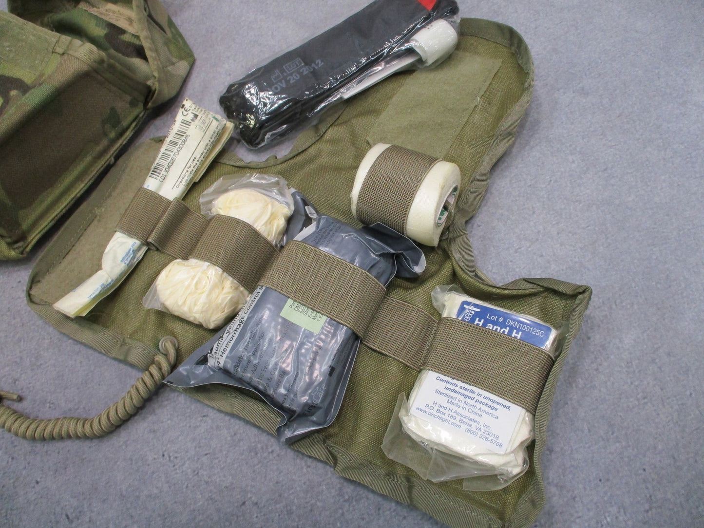 USGI Army OCP IFAK Tactical First Aid Kit MultiCam Pouch CAT Tourniquet Expired
