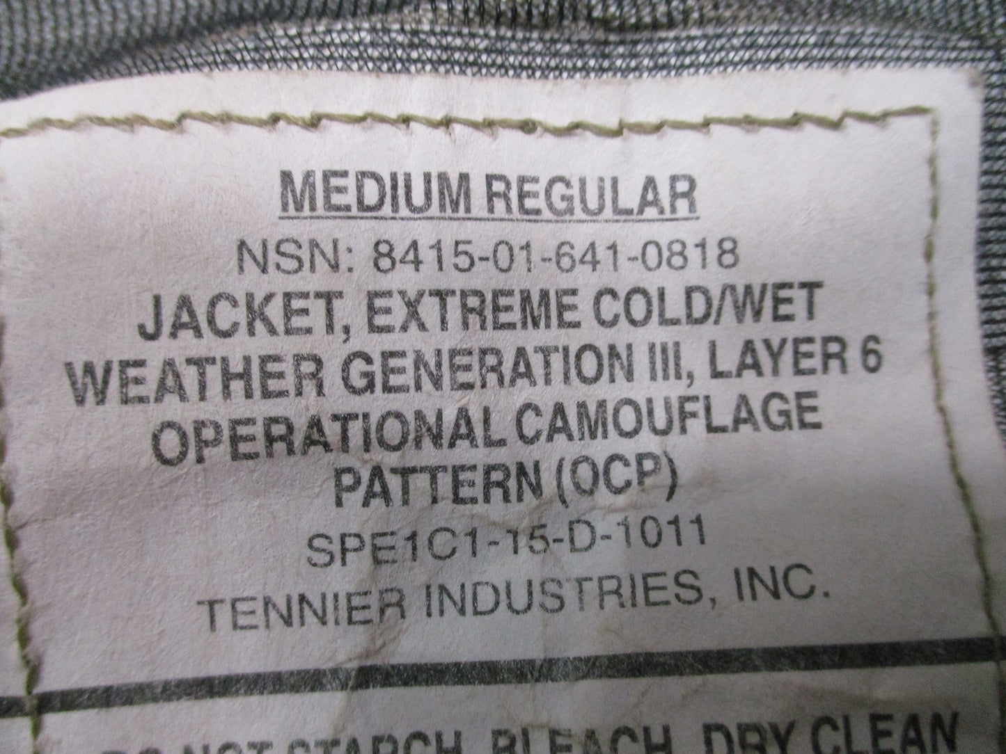 USED ARMY OCP COLD/WET WEATHER JACKET GEN III LEVEL 6 SCORPION TOP MEDIUM/REG