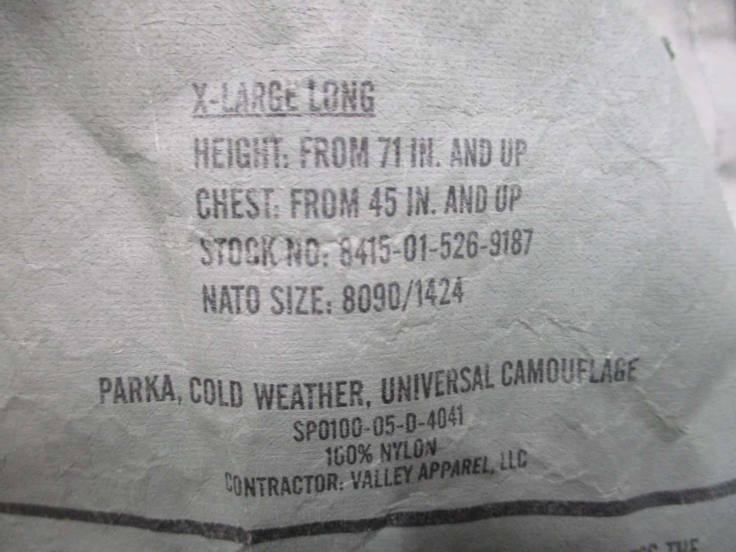 ARMY ISSUE ACU DIGITAL GORE-TEX JACKET COLD/WET WEATHER PARKA X-LARGE/LONG USED