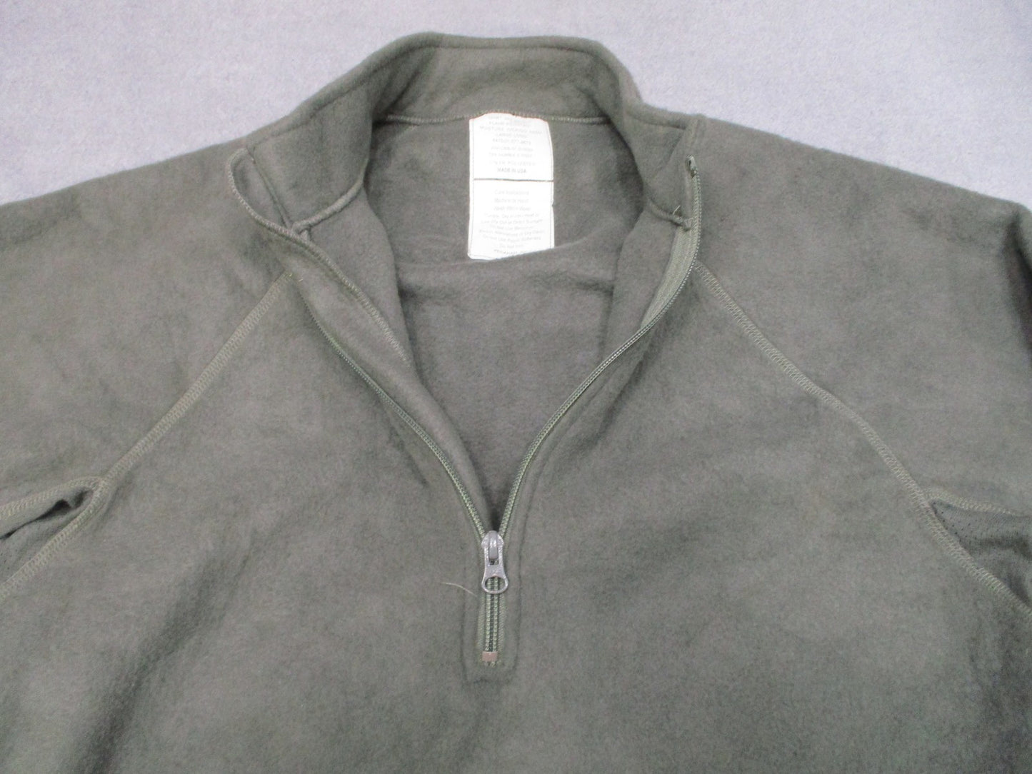 US Army Peckham Nomex FR Mid-Weight 1/4 Zip Shirt Foliage Green Large Long