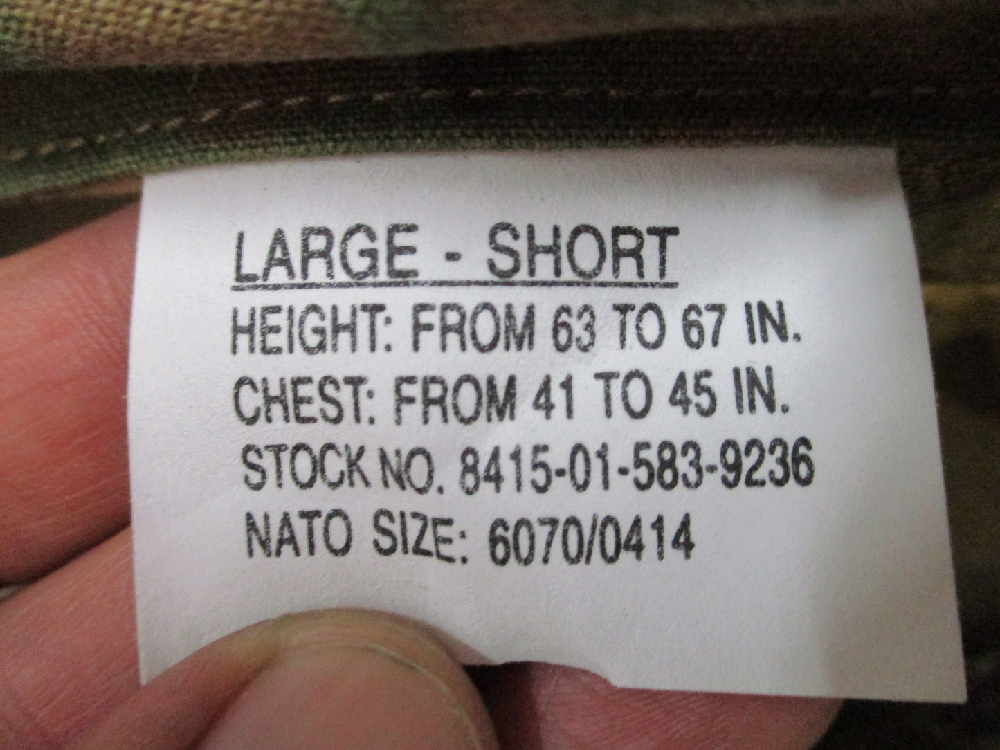 US Military Aircrew Combat Coat MultiCam Flame Resistant Large Short Flight A2CU