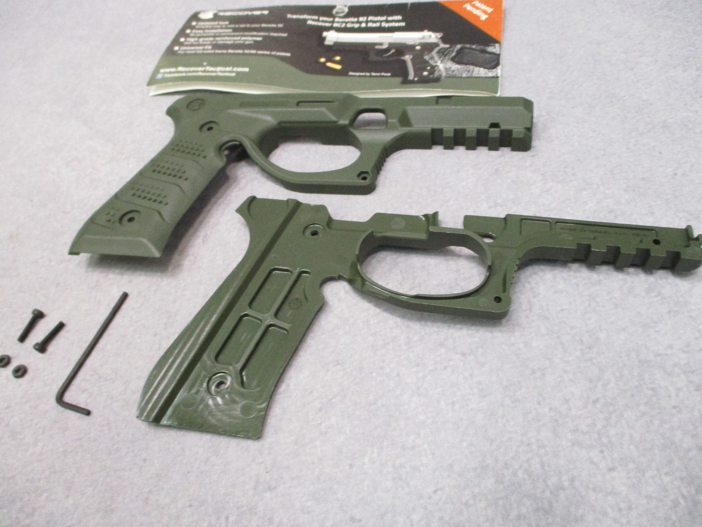 Recover Tactical BC2 Grip & Rail System for Beretta 92/96 - Olive Drab Green