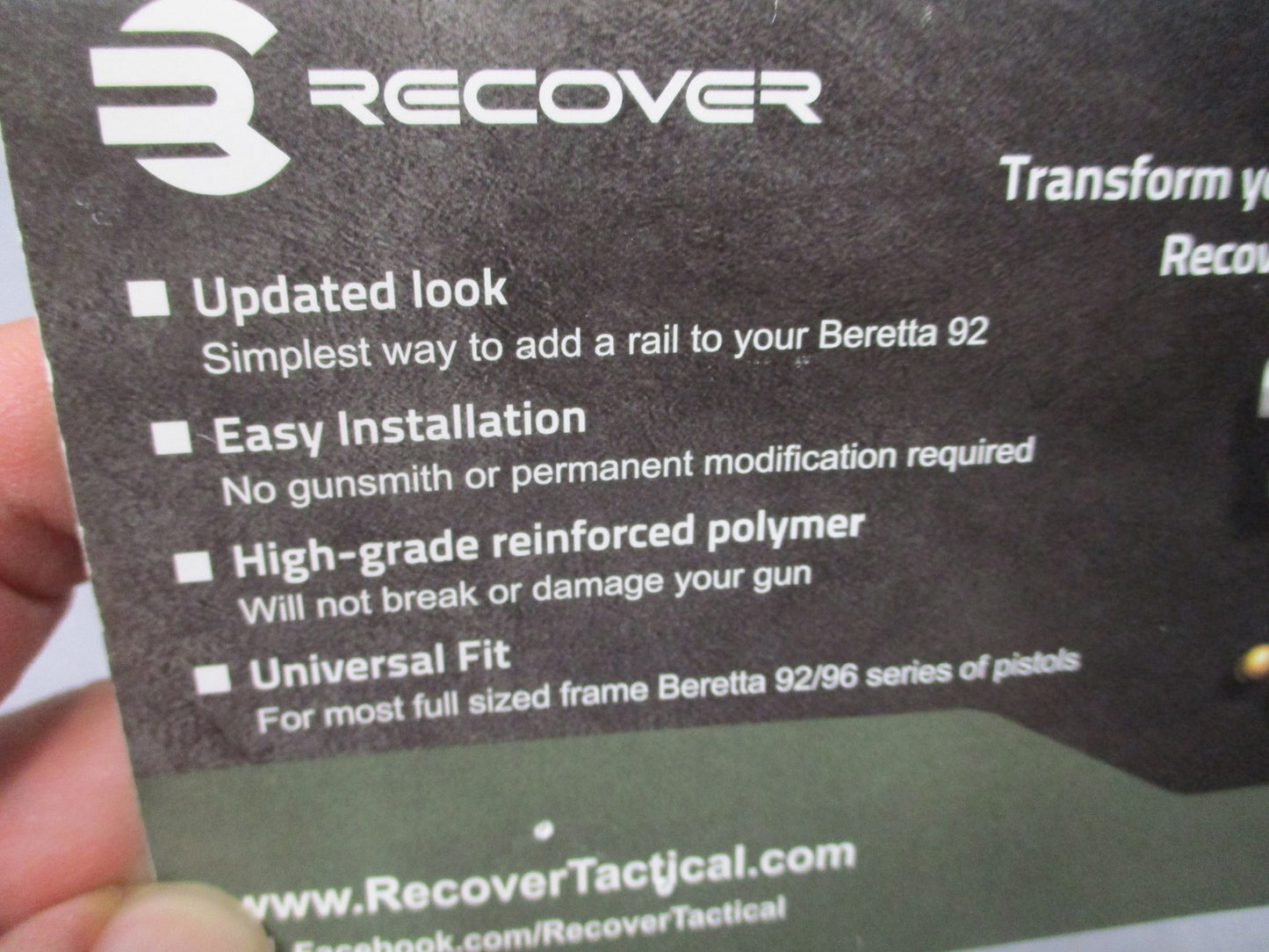 Recover Tactical BC2 Grip & Rail System for Beretta 92/96 - Olive Drab Green