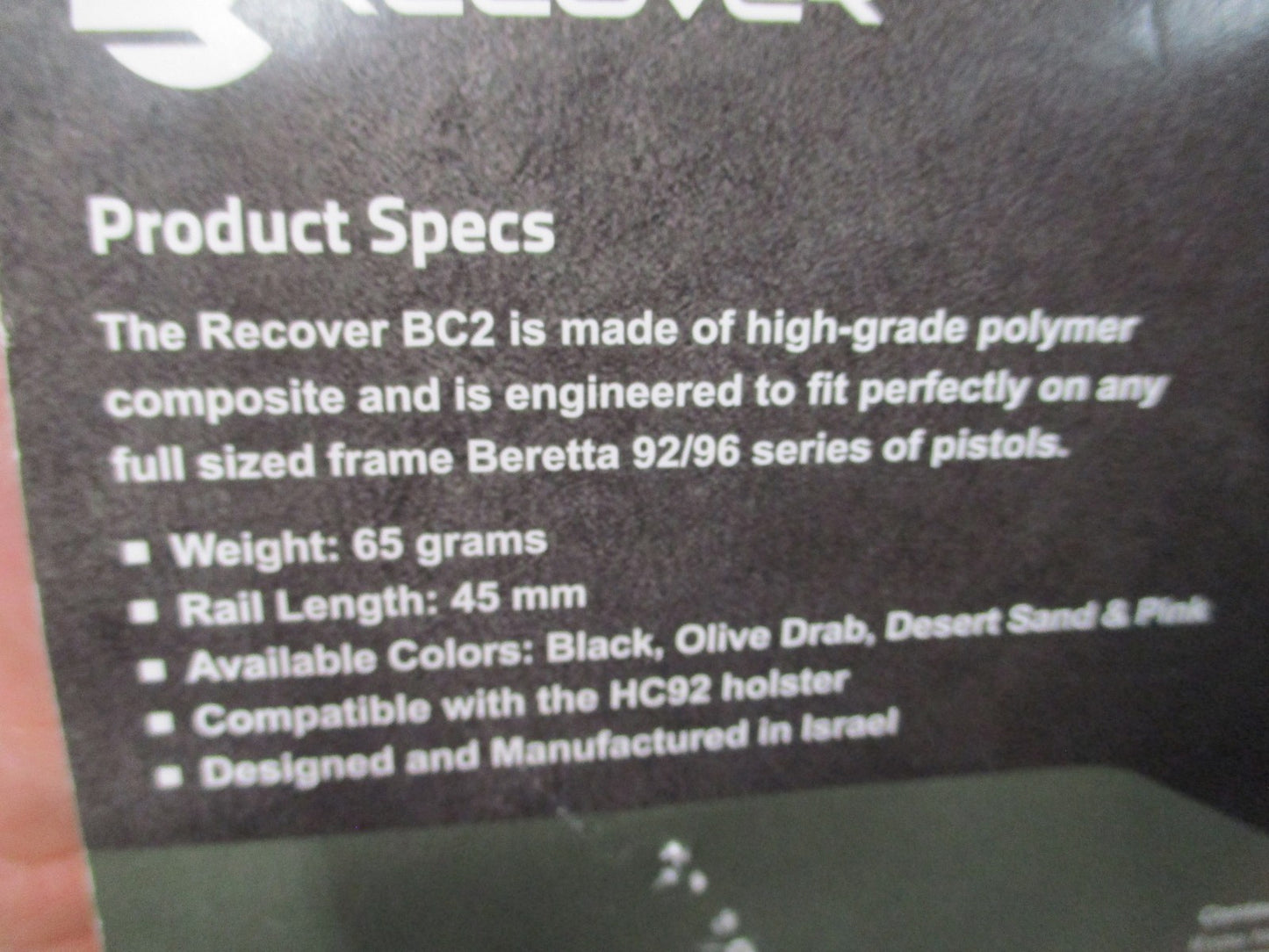 Recover Tactical BC2 Grip & Rail System for Beretta 92/96 - Olive Drab Green