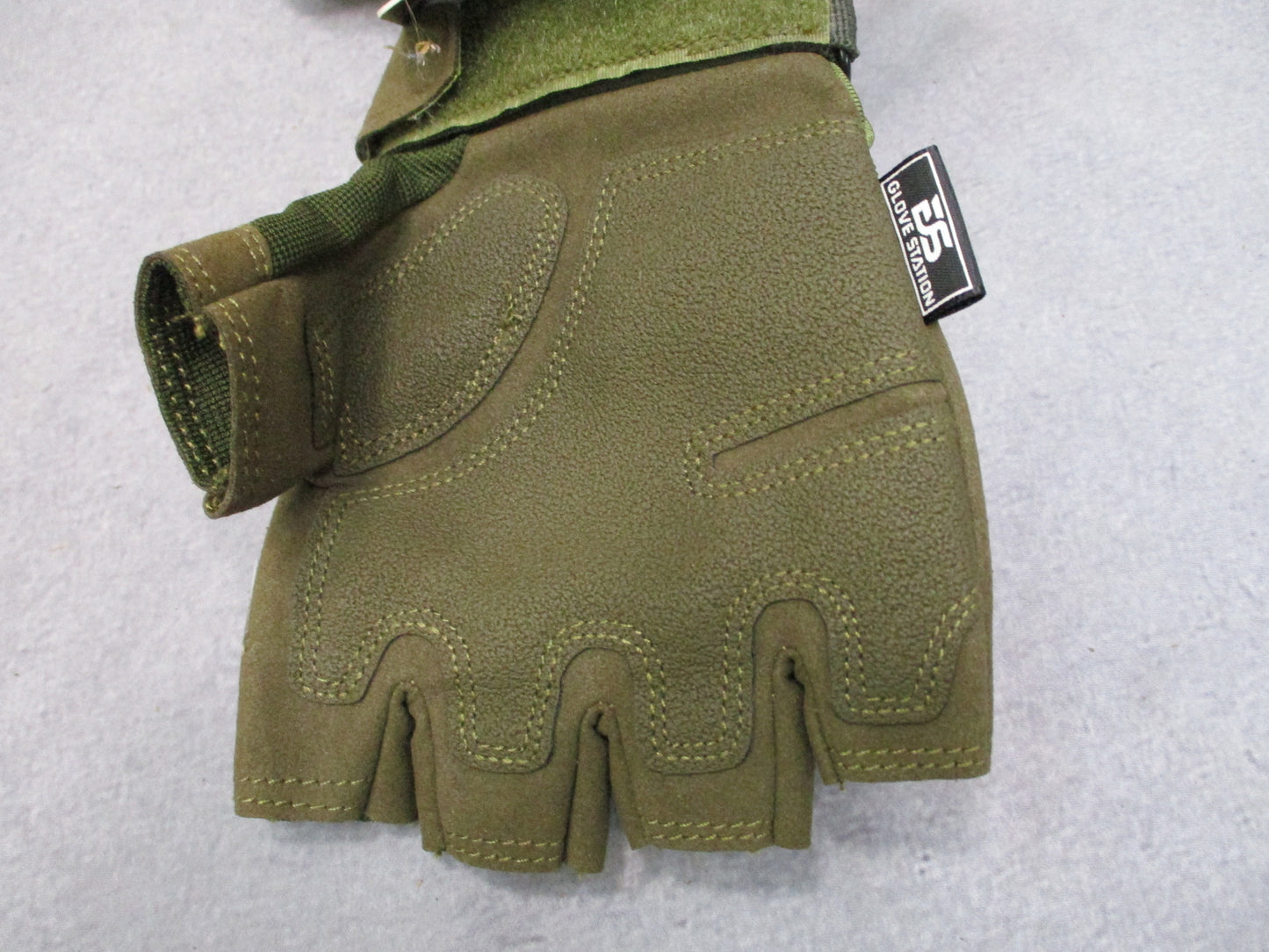 Glove Station The Combat Tactical Fingerless Knuckle Gloves Green Size Large New