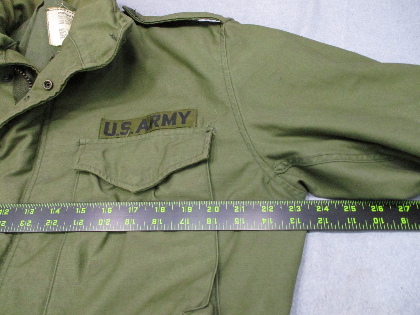 1972 US Army M65 Field Jacket Medium Regular OG-107 John Ownbey Vietnam Era