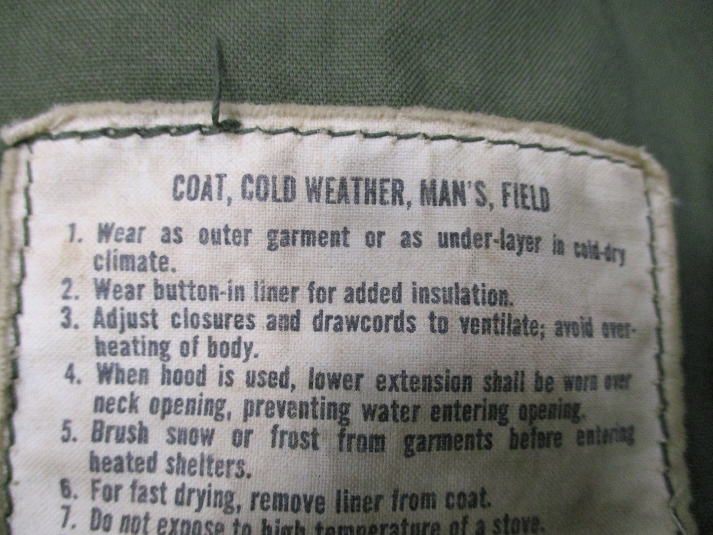 1972 US Army M65 Field Jacket Medium Regular OG-107 John Ownbey Vietnam Era