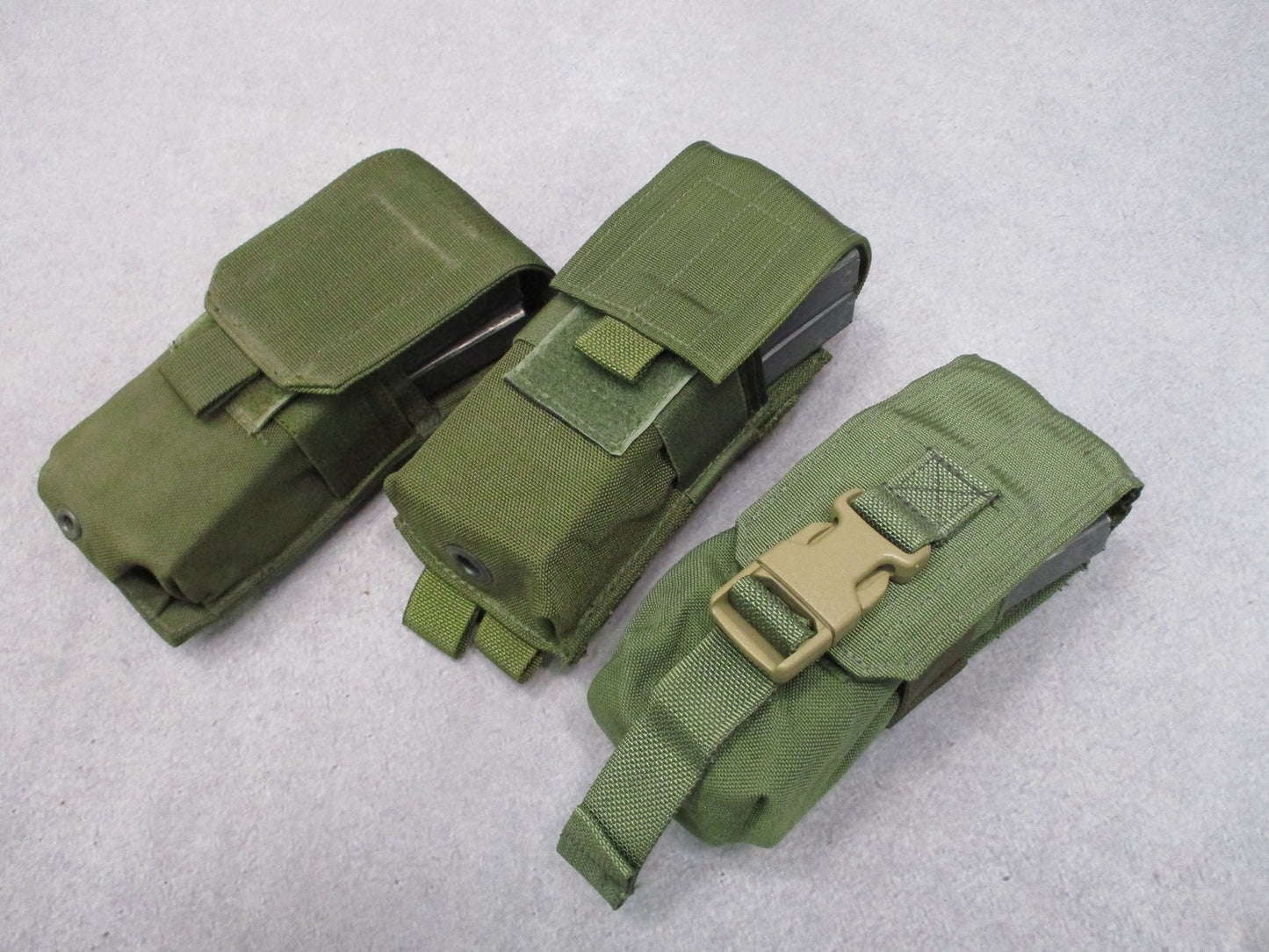 Lot of 3 Tactical Assault Gear & Blackhawk MOLLE Magazine Pouches Olive Drab