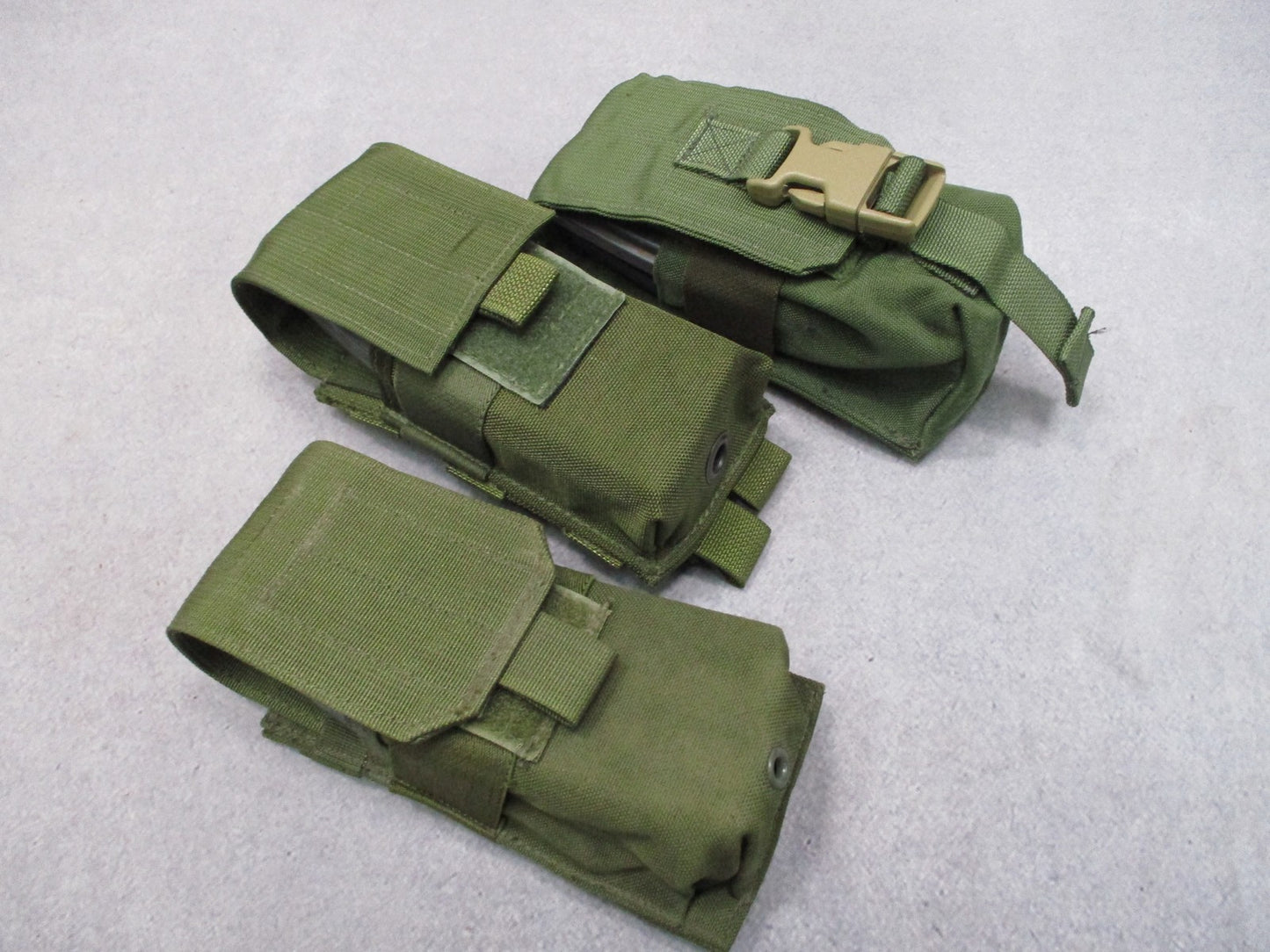 Lot of 3 Tactical Assault Gear & Blackhawk MOLLE Magazine Pouches Olive Drab