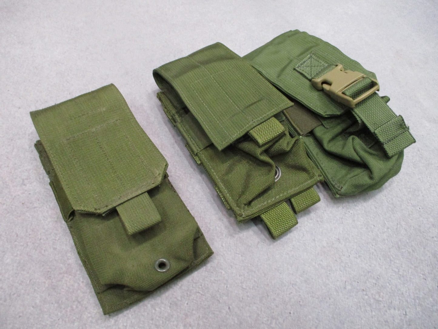 Lot of 3 Tactical Assault Gear & Blackhawk MOLLE Magazine Pouches Olive Drab