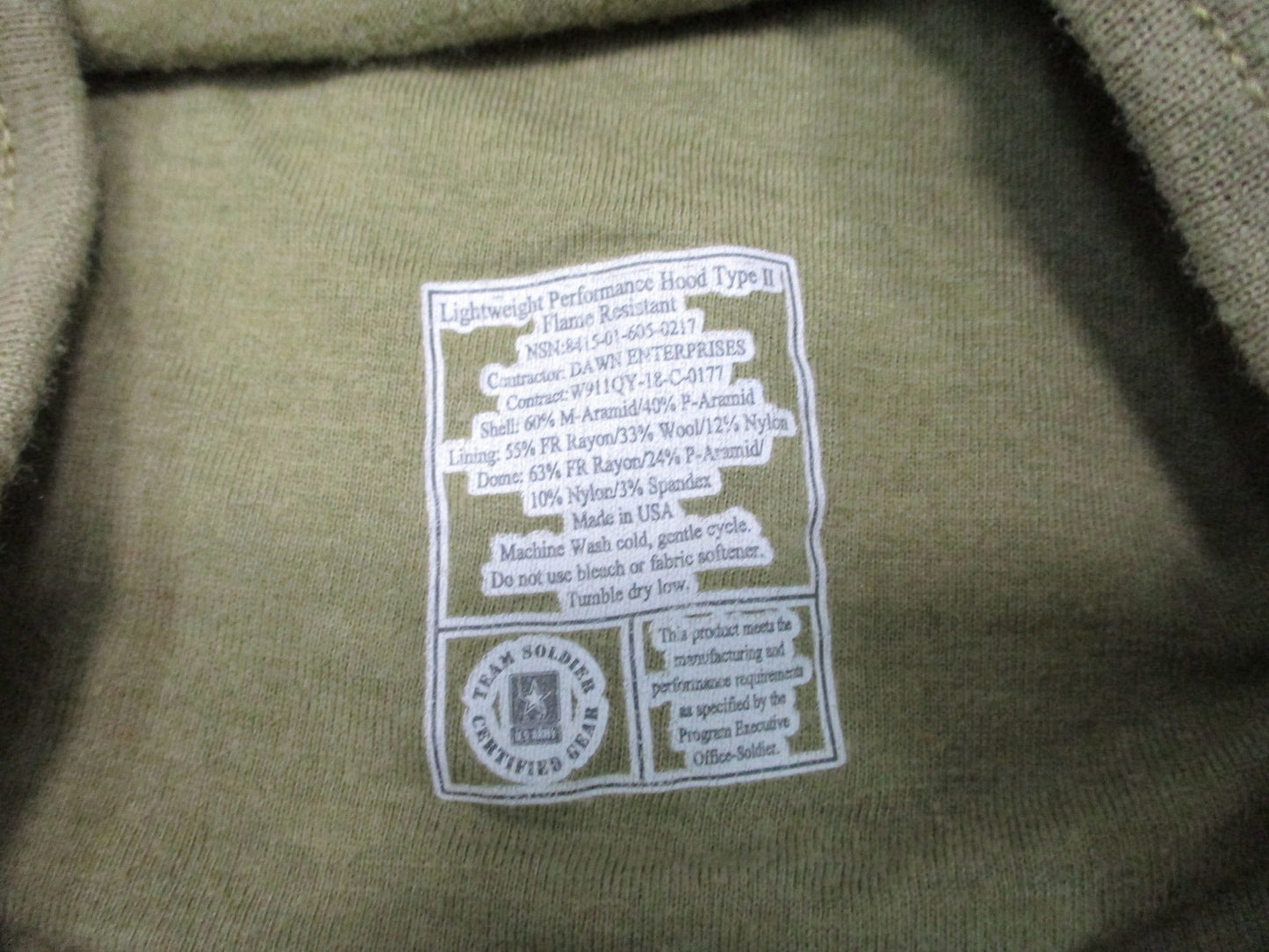US Military Lightweight Performance Hood Type II Flame Resistant Balaclava Tan