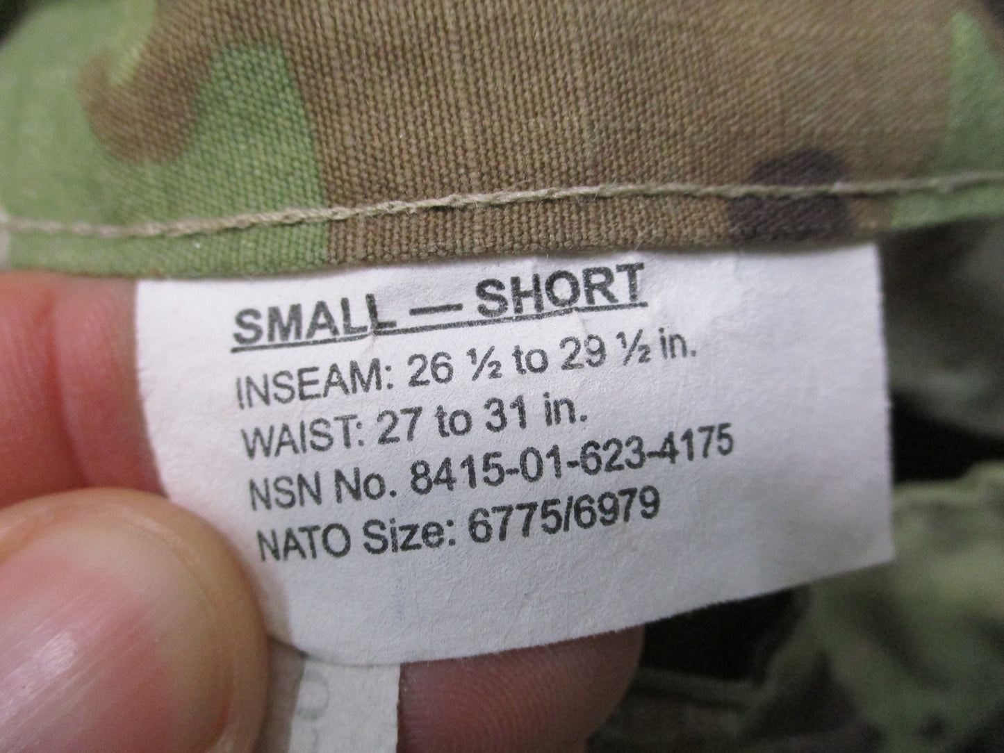 USED ARMY OCP SCORPION W2 PANTS SMALL/SHORT TROUSER BOTTOMS NORMAL MATERIAL