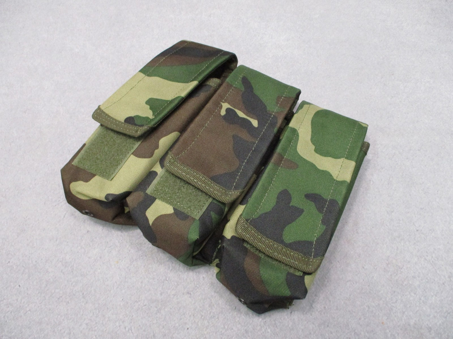 VooDoo Tactical Woodland Camo Triple Magazine Pouch MOLLE BDU M81 5.56/7.62