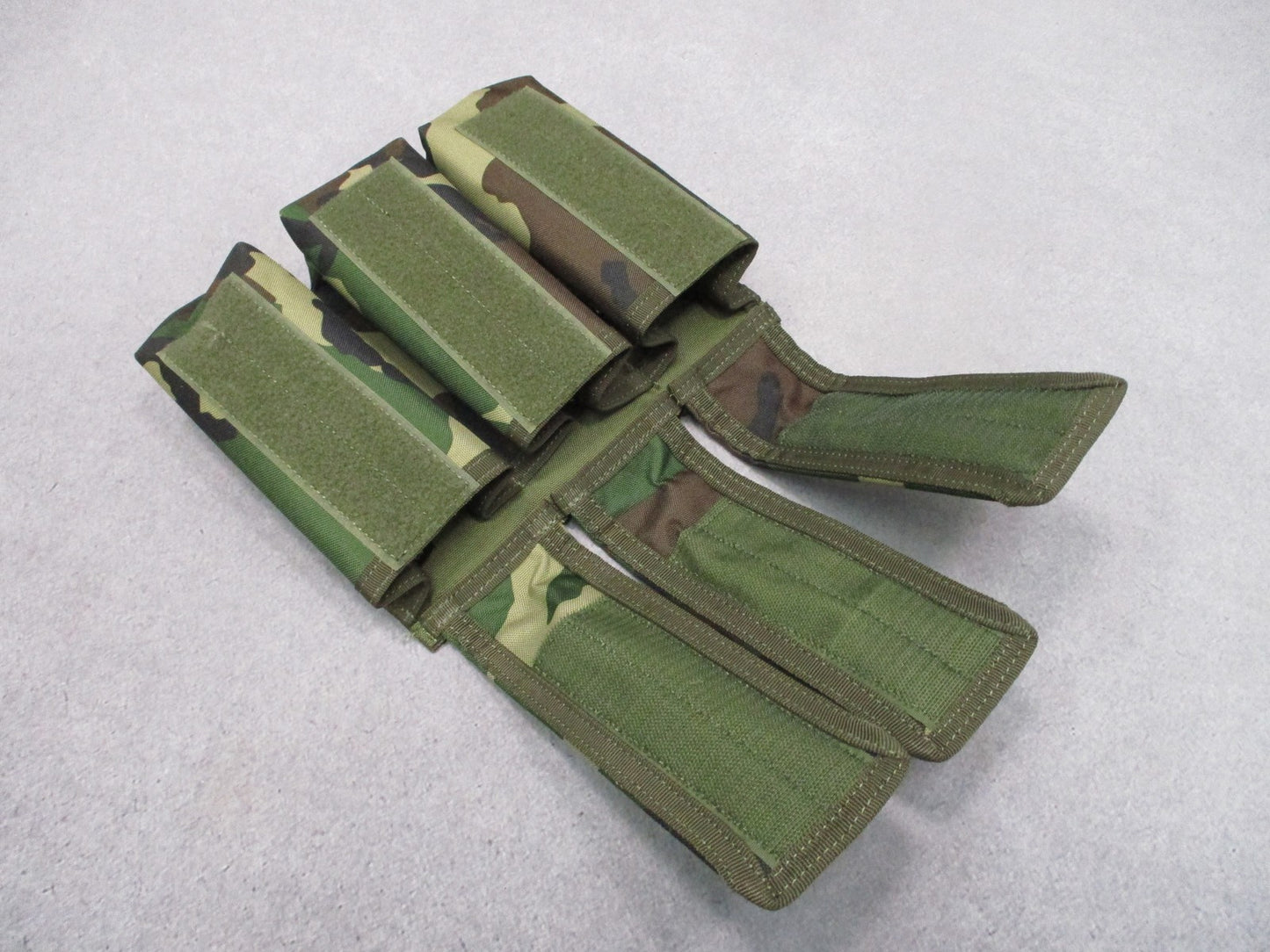 VooDoo Tactical Woodland Camo Triple Magazine Pouch MOLLE BDU M81 5.56/7.62