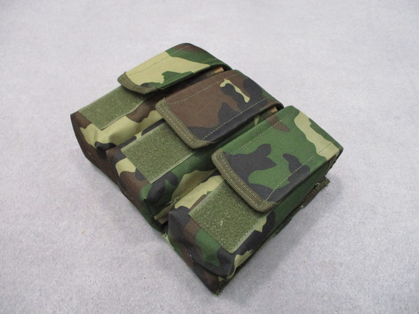 VooDoo Tactical Woodland Camo Triple Magazine Pouch MOLLE BDU M81 5.56/7.62