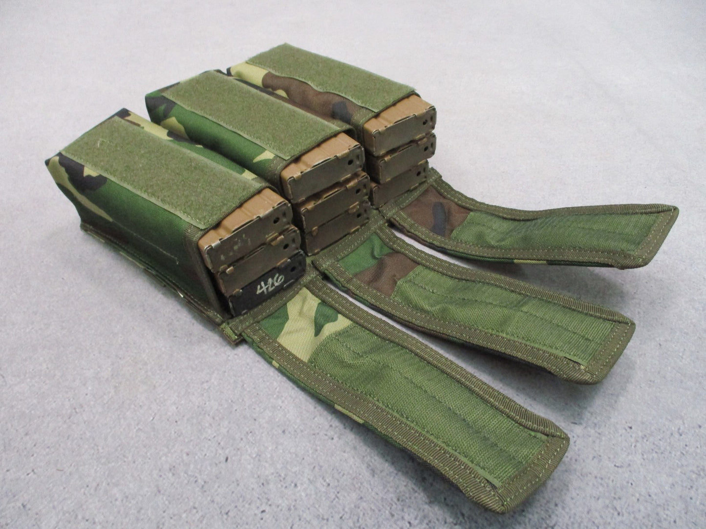 VooDoo Tactical Woodland Camo Triple Magazine Pouch MOLLE BDU M81 5.56/7.62