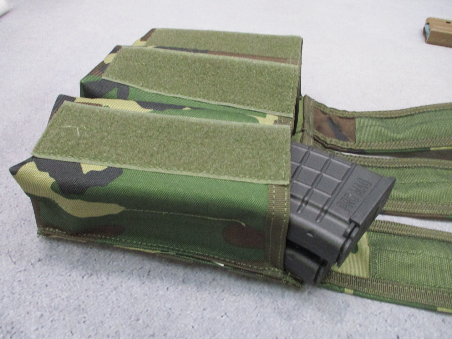 VooDoo Tactical Woodland Camo Triple Magazine Pouch MOLLE BDU M81 5.56/7.62