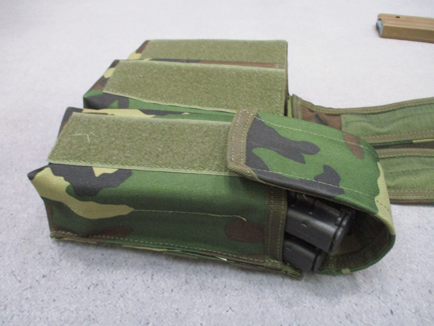 VooDoo Tactical Woodland Camo Triple Magazine Pouch MOLLE BDU M81 5.56/7.62