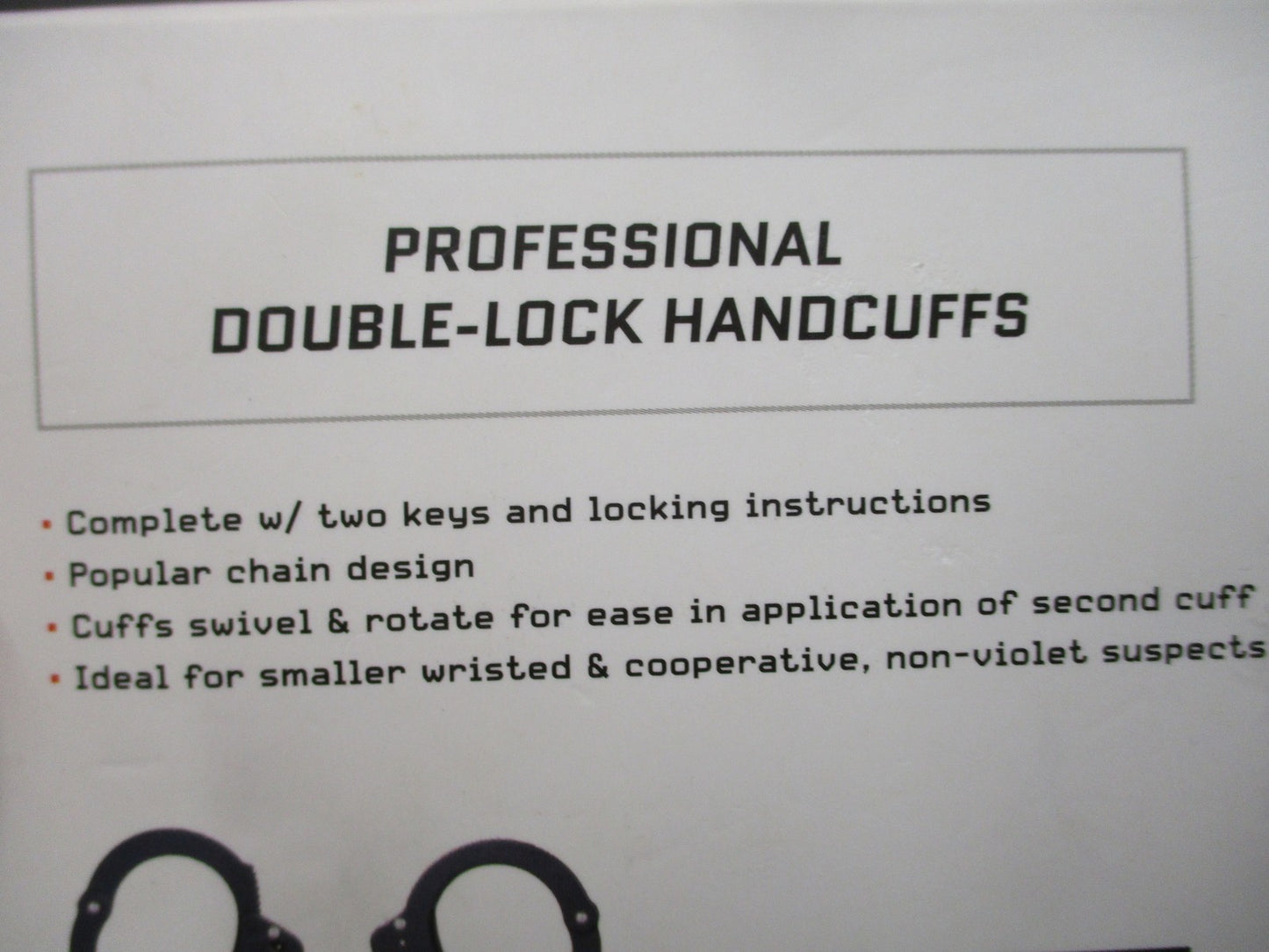 Fox Tactical 39-32 Professional Double-Lock Handcuffs Nickel Steel w/ 2 Keys