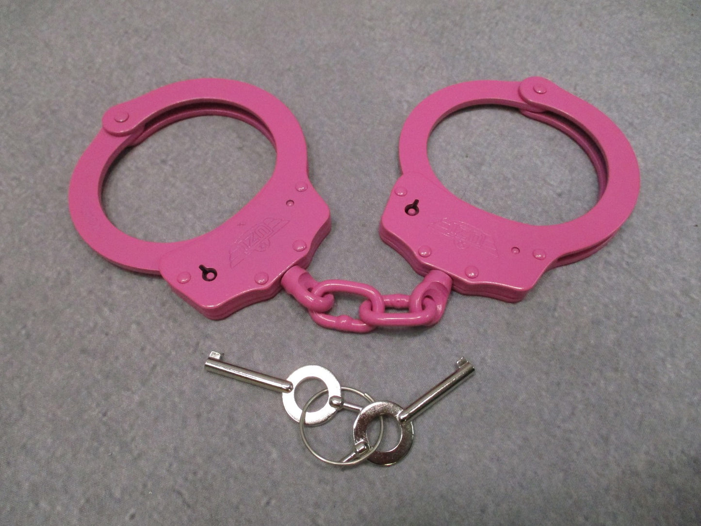UZI Pink Plated Steel Handcuffs Double Lock with Two Keys New