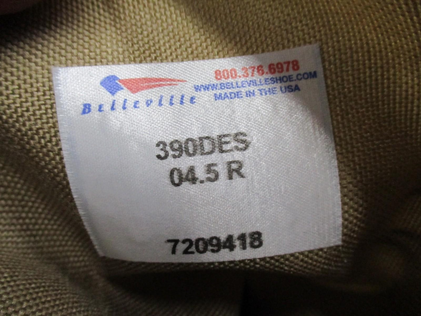 Belleville 390DES Desert Tan Suede Cordura Vibram Boots Men's Size 04.5 R NEW