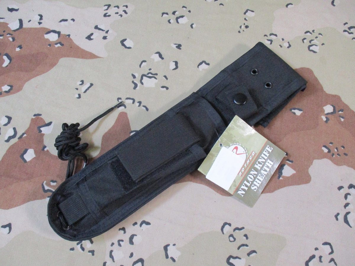 New Rothco Nylon Knife Sheath Black Tactical Belt Loop Leg Tie Down