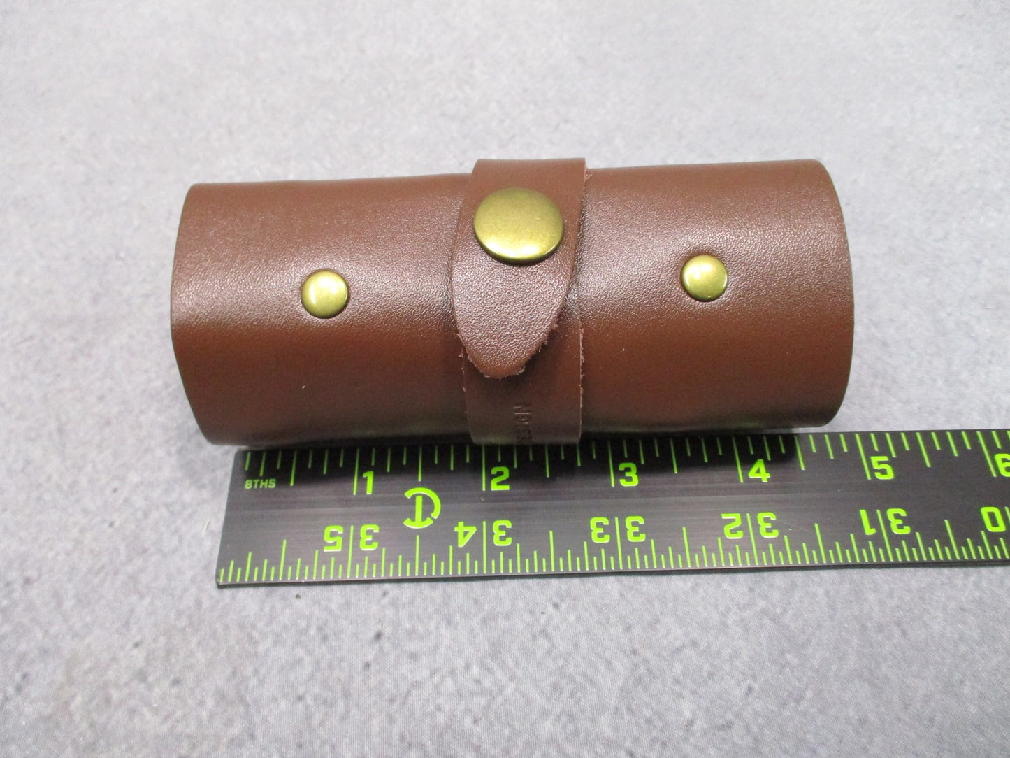 CRKT 9911 Hex Bit Driver Tool Roll - Brass Driver - Leather Roll Pouch -