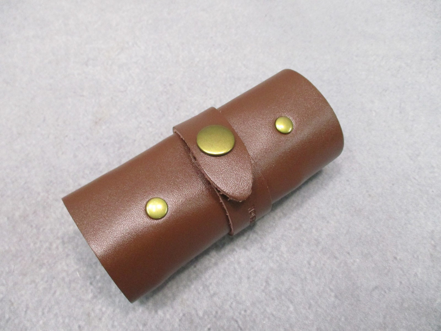 CRKT 9911 Hex Bit Driver Tool Roll - Brass Driver - Leather Roll Pouch -