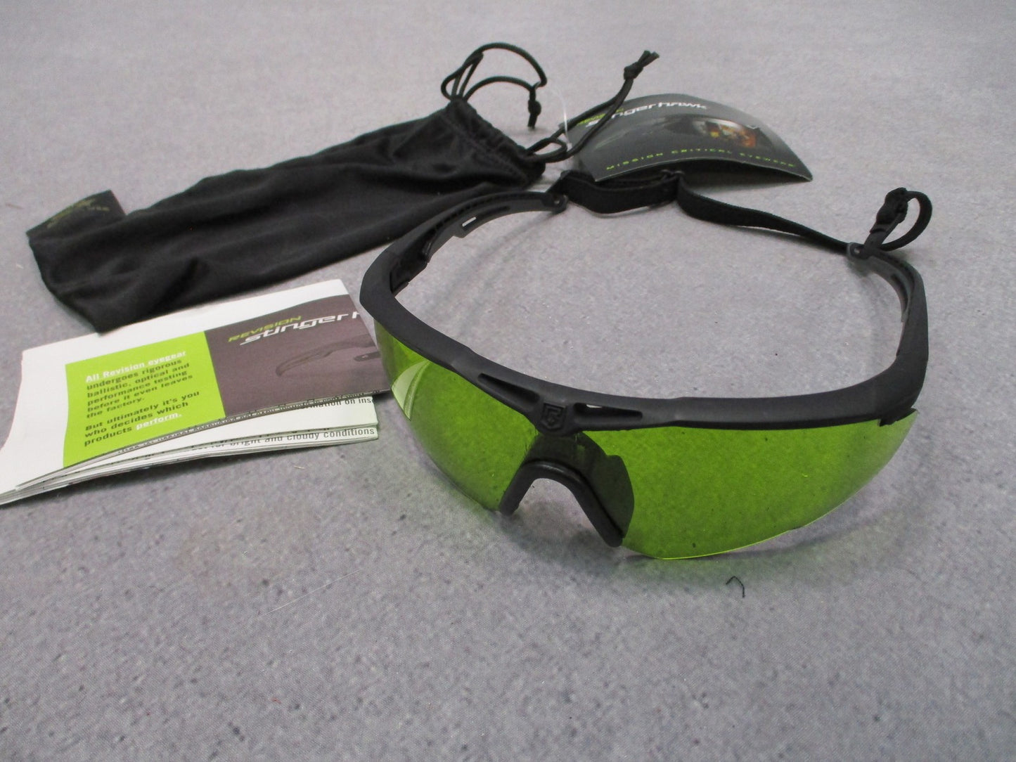 Revision StingerHawk Mission Critical Eyewear Safety Glasses Laser Green Lens