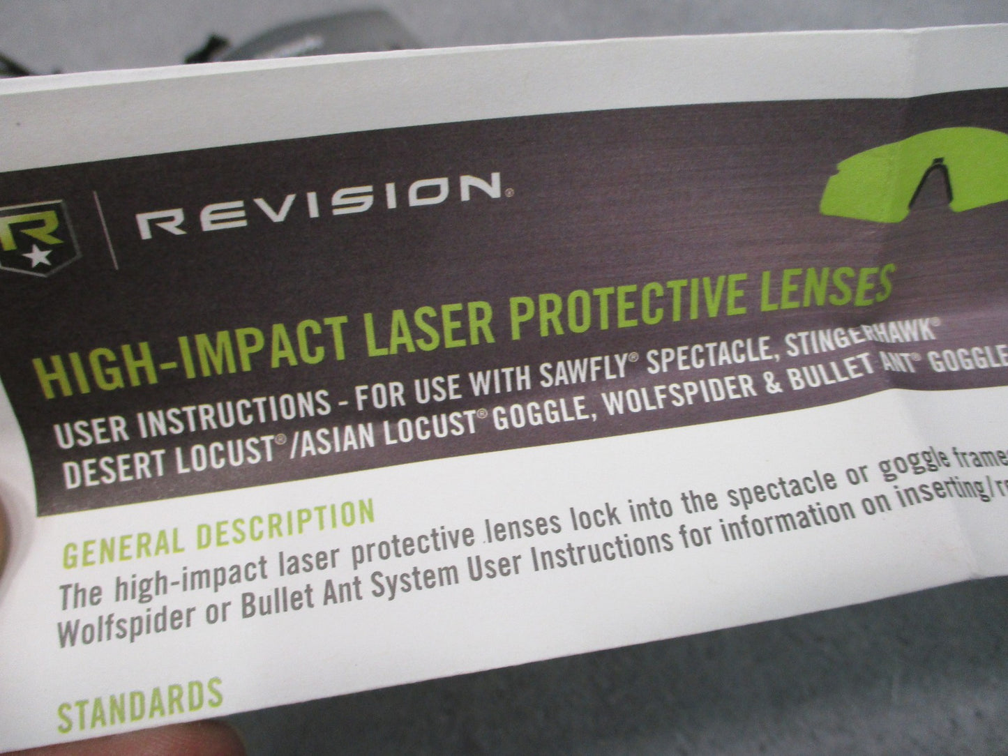 Revision StingerHawk Mission Critical Eyewear Safety Glasses Laser Green Lens