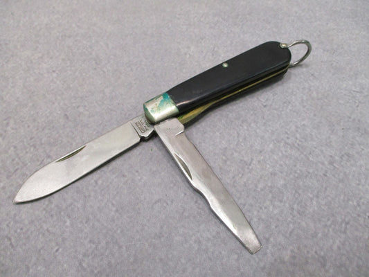 USGI Military Vintage Camillus 2-Blade Folding Knife Black Handle Keyring USA