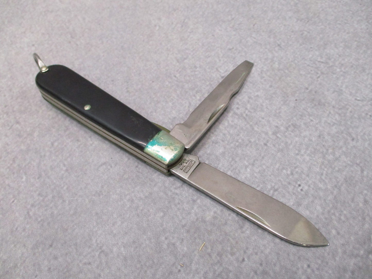 USGI Military Vintage Camillus 2-Blade Folding Knife Black Handle Keyring USA