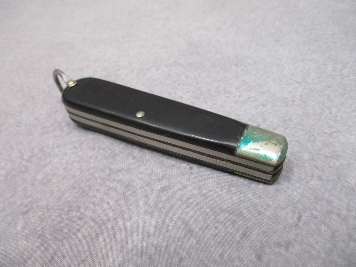 USGI Military Vintage Camillus 2-Blade Folding Knife Black Handle Keyring USA
