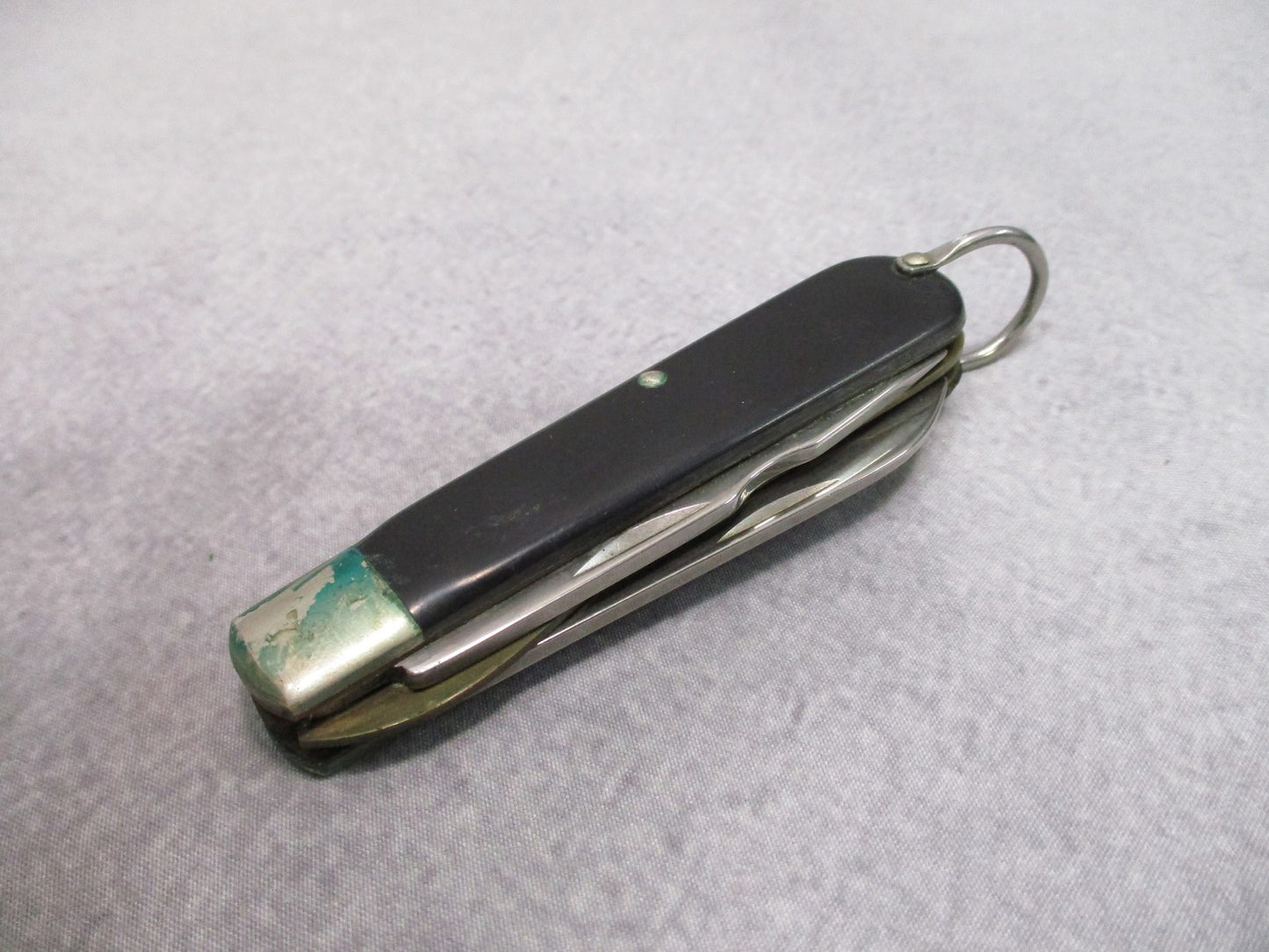 USGI Military Vintage Camillus 2-Blade Folding Knife Black Handle Keyring USA