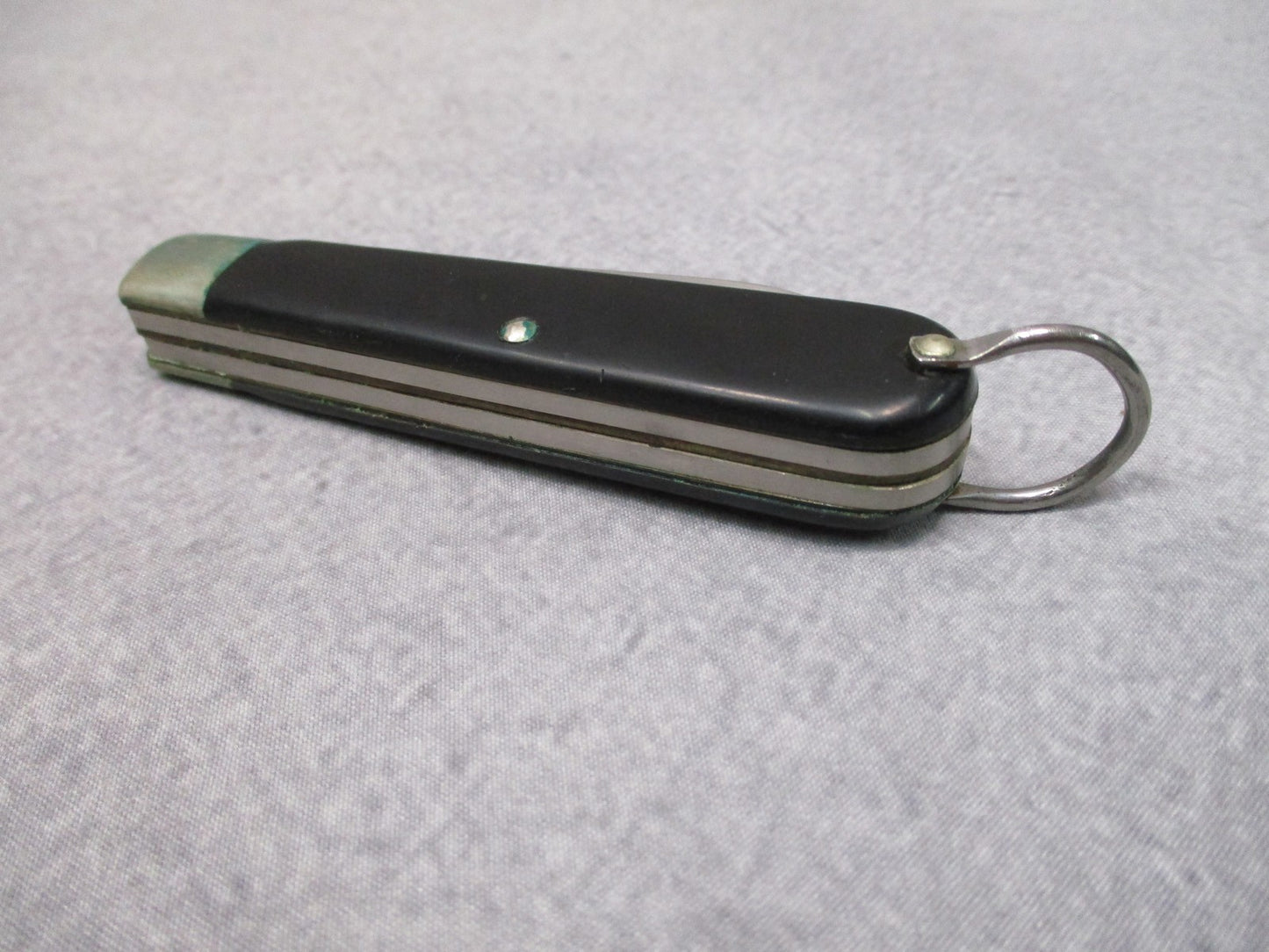 USGI Military Vintage Camillus 2-Blade Folding Knife Black Handle Keyring USA