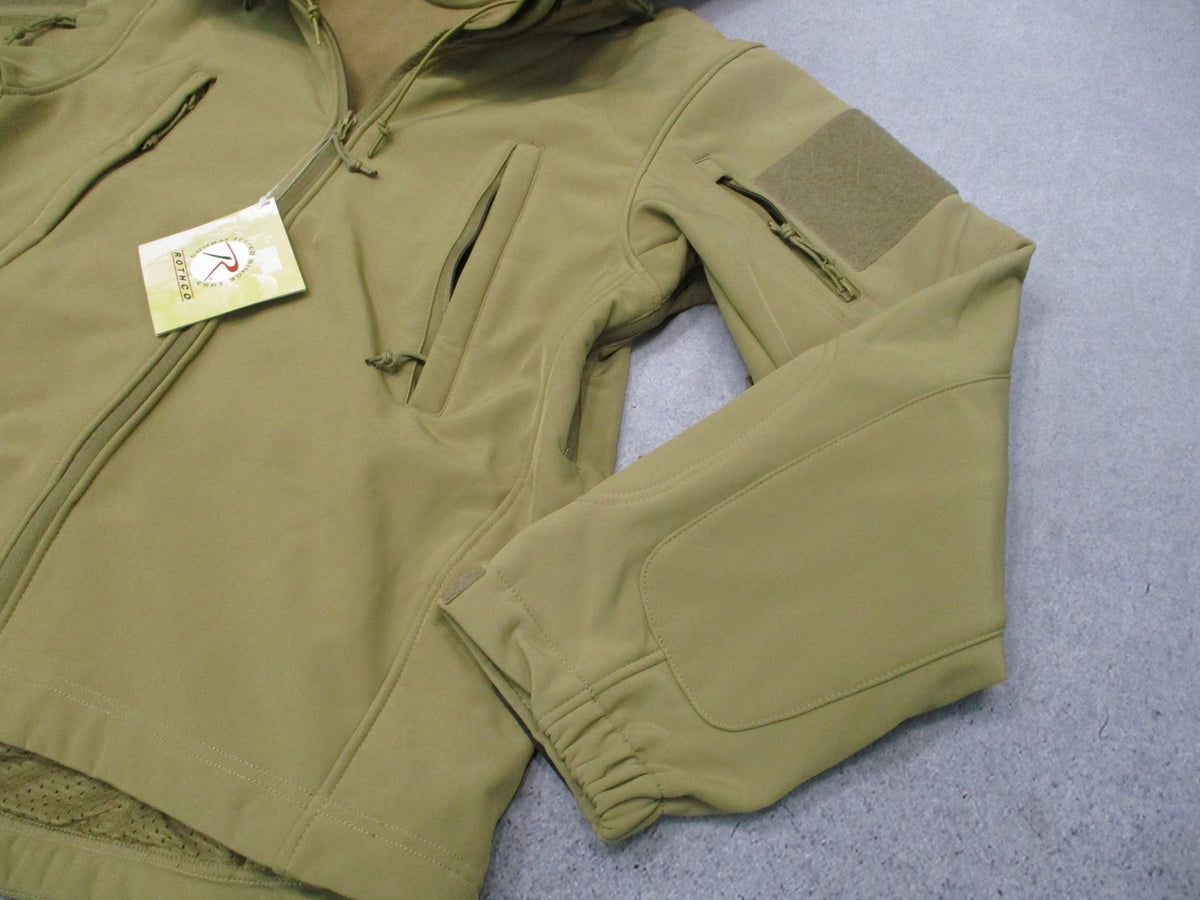 New Rothco Special Ops Tactical Soft Shell Jacket Coyote Brown Size Small 9867