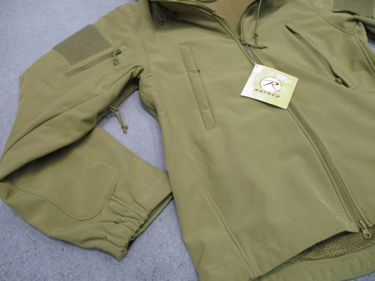 New Rothco Special Ops Tactical Soft Shell Jacket Coyote Brown Size Small 9867