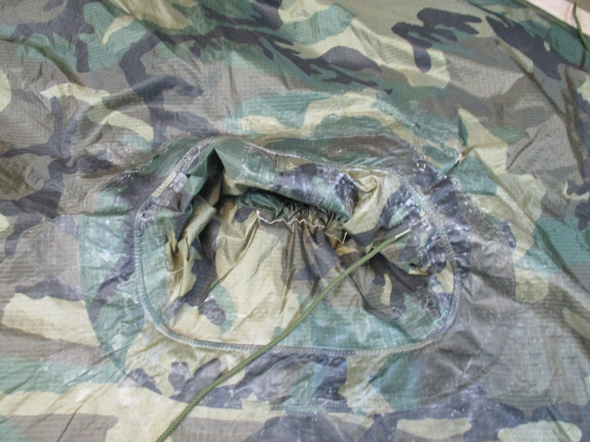 US Military Woodland Camouflage Wet Weather Poncho - Genuine USGI Surplus
