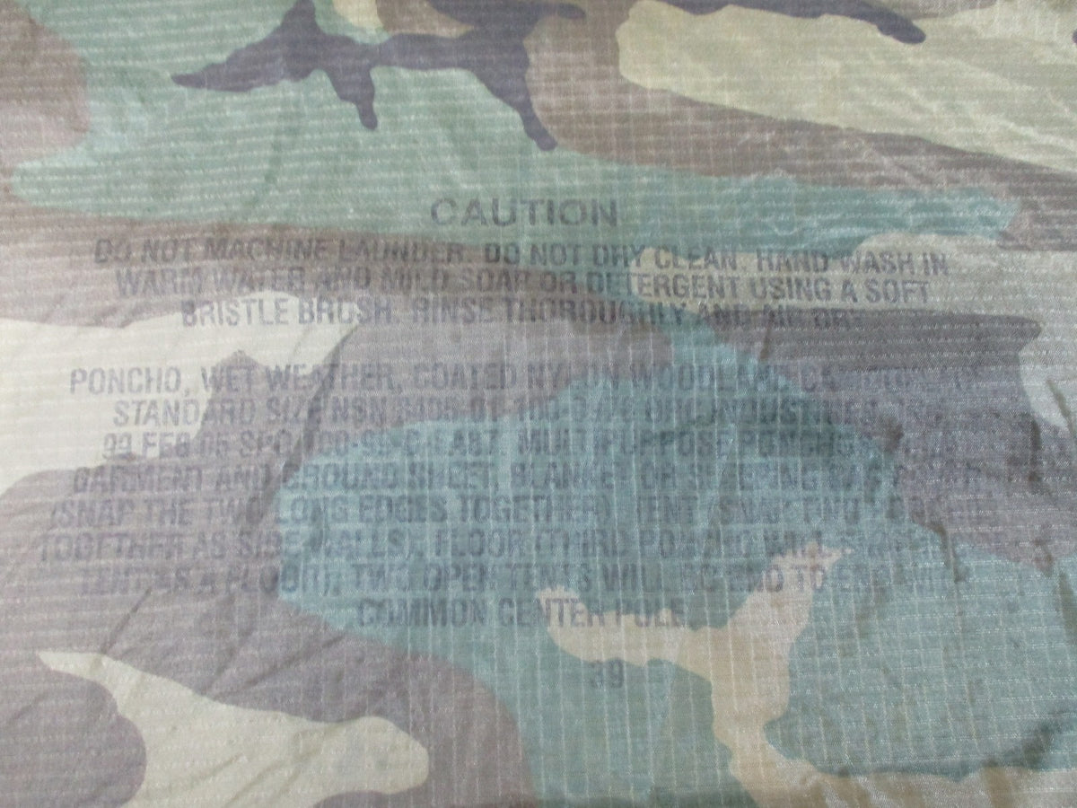 US Military Woodland Camo Wet Weather Poncho Genuine USGI Surplus Waterproof