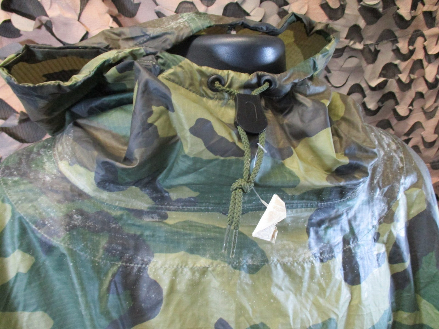 US Military Woodland Camo Wet Weather Poncho Rain Gear Ground Sheet USGI Surplus
