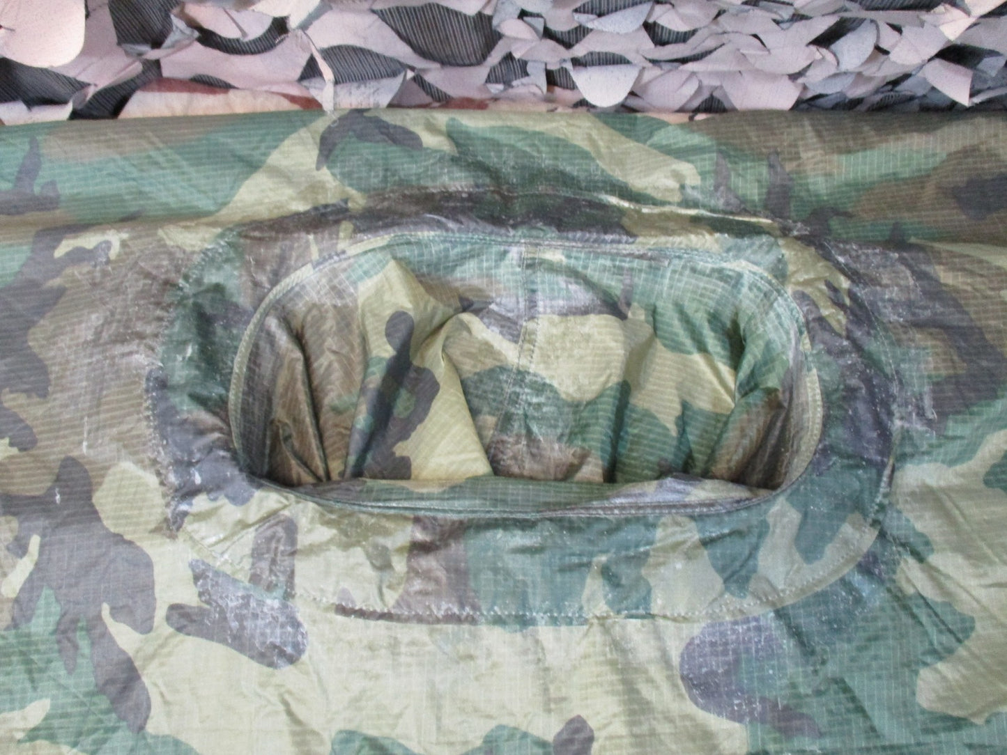 US Military Woodland Camo Wet Weather Poncho Rain Gear Ground Sheet USGI Surplus